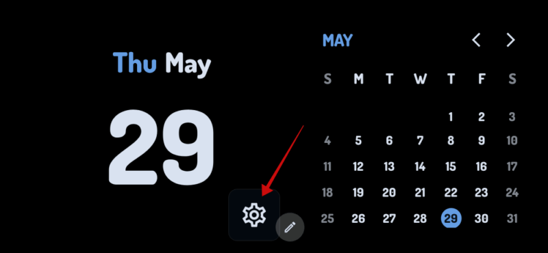 Иконка настроек для изменения шрифтов и цвета виджетов