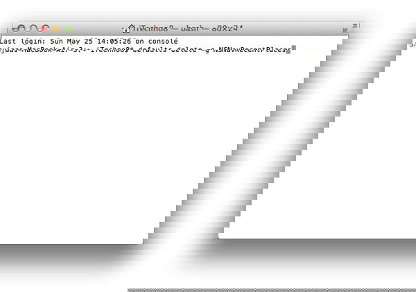 Captura mostrando el comando de eliminación aplicado en Terminal
