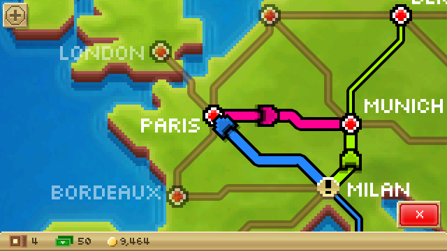 Ретро‑стилистика интерфейса Pocket Trains на Android