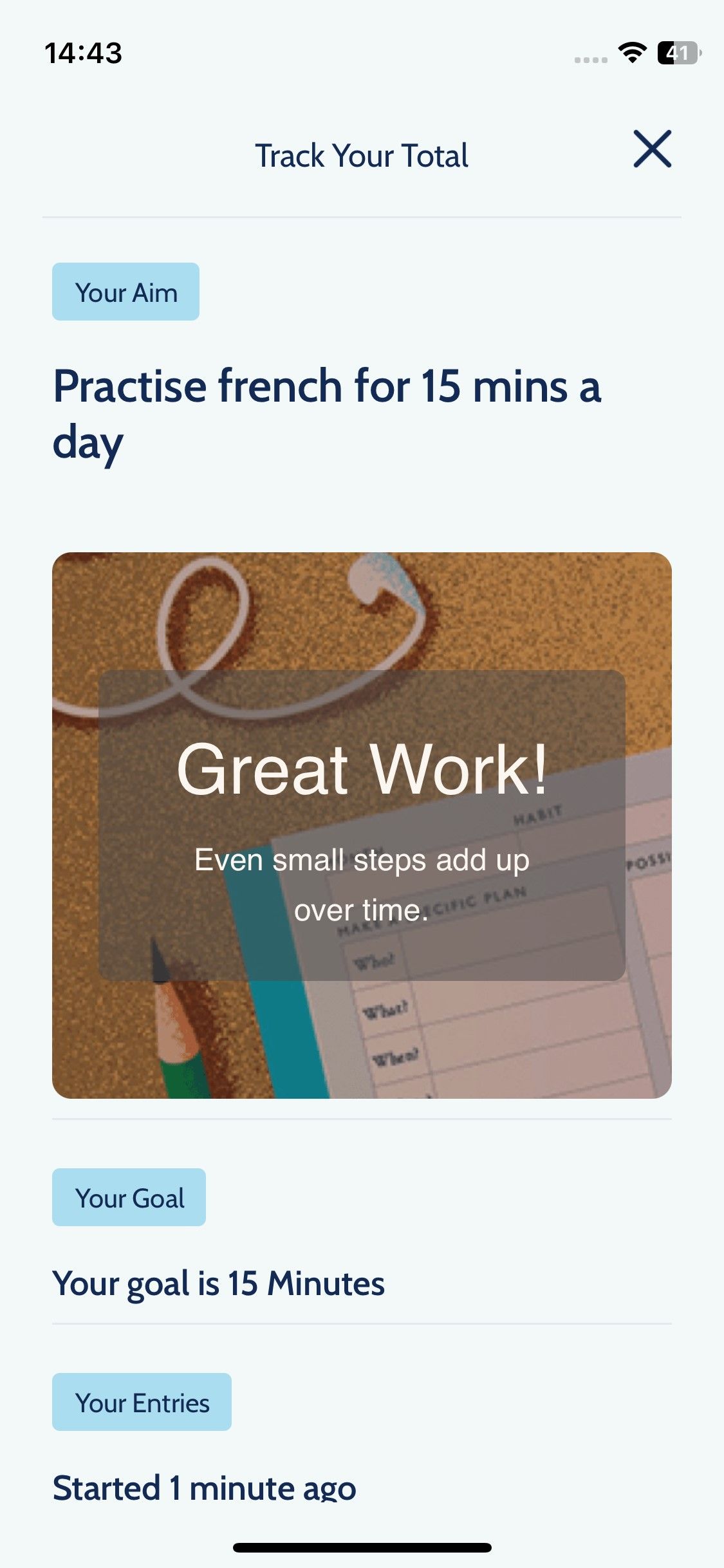 Скриншот приложения Happier — отслеживание цели