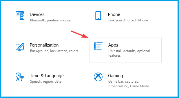 Окно «Параметры» — раздел Приложения