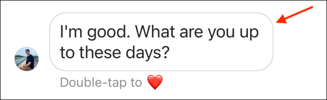 Нажмите и удерживайте сообщение, чтобы увидеть реакции