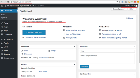 Панель администратора WordPress