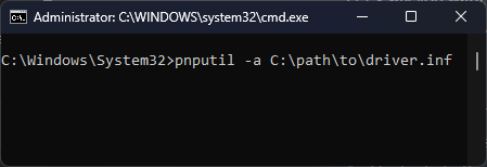 Запрос информации и проверка пакета драйвера