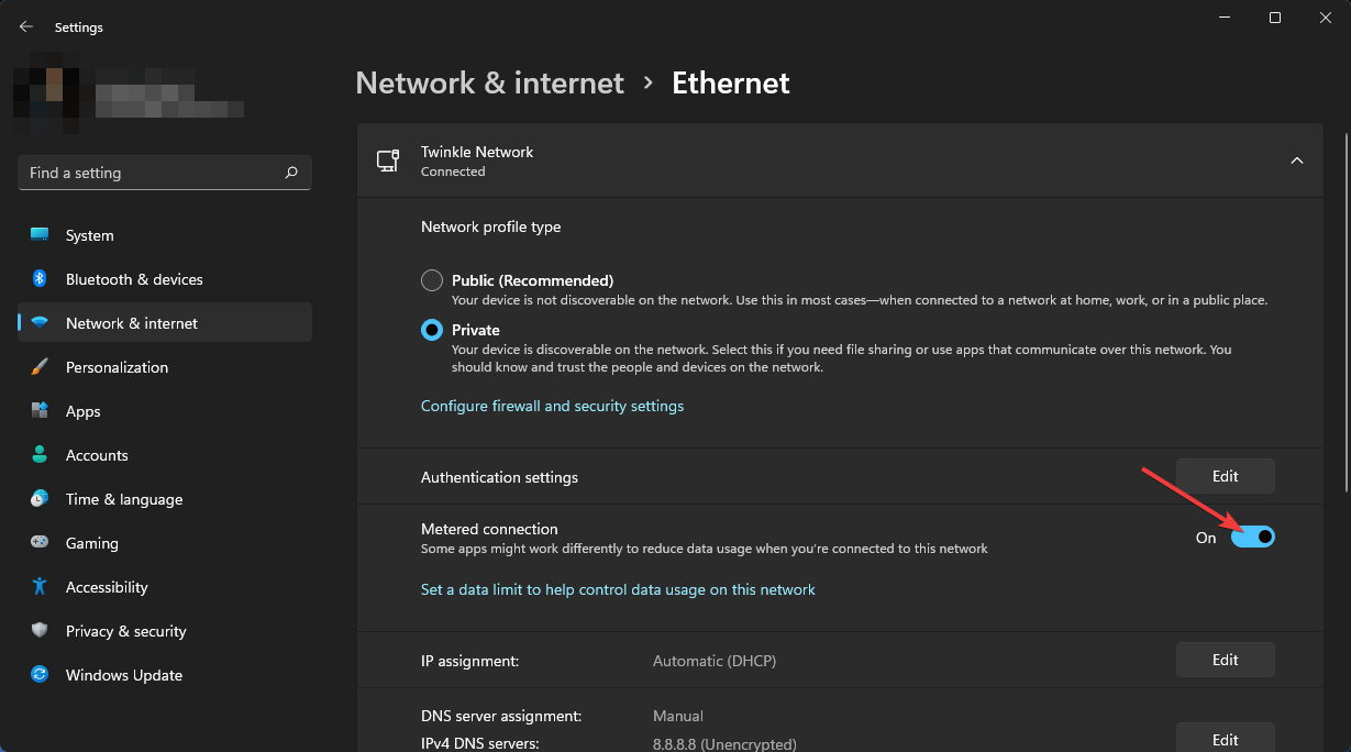 Установка подключения как лимитированного в Windows