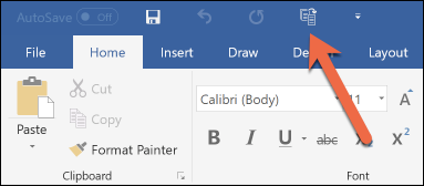 Кнопка Shrink One Page на панели быстрого доступа в Word