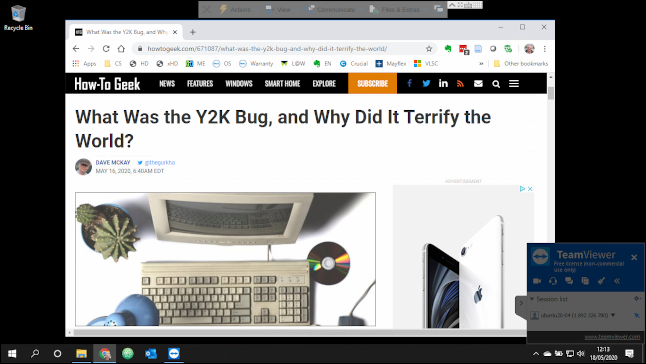 Удалённый рабочий стол Windows, управляемый TeamViewer с хоста на Ubuntu