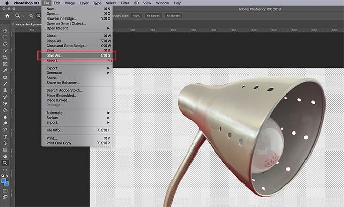 Remove Background in Photoshop Save File as PNG