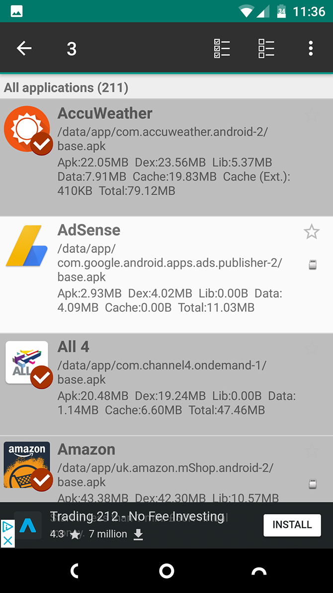 перенос нескольких приложений Link2SD