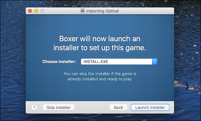 Окно выбора файла инсталляции внутри диска или папки