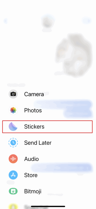 Selezionare Stickers in Messaggi su iOS