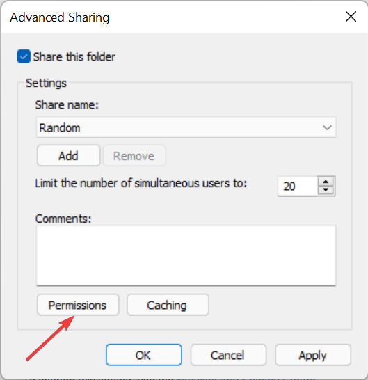 Кнопка Разрешения