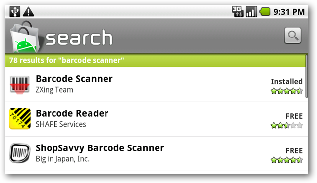 Экран Barcode Scanner с рамкой и красной линией