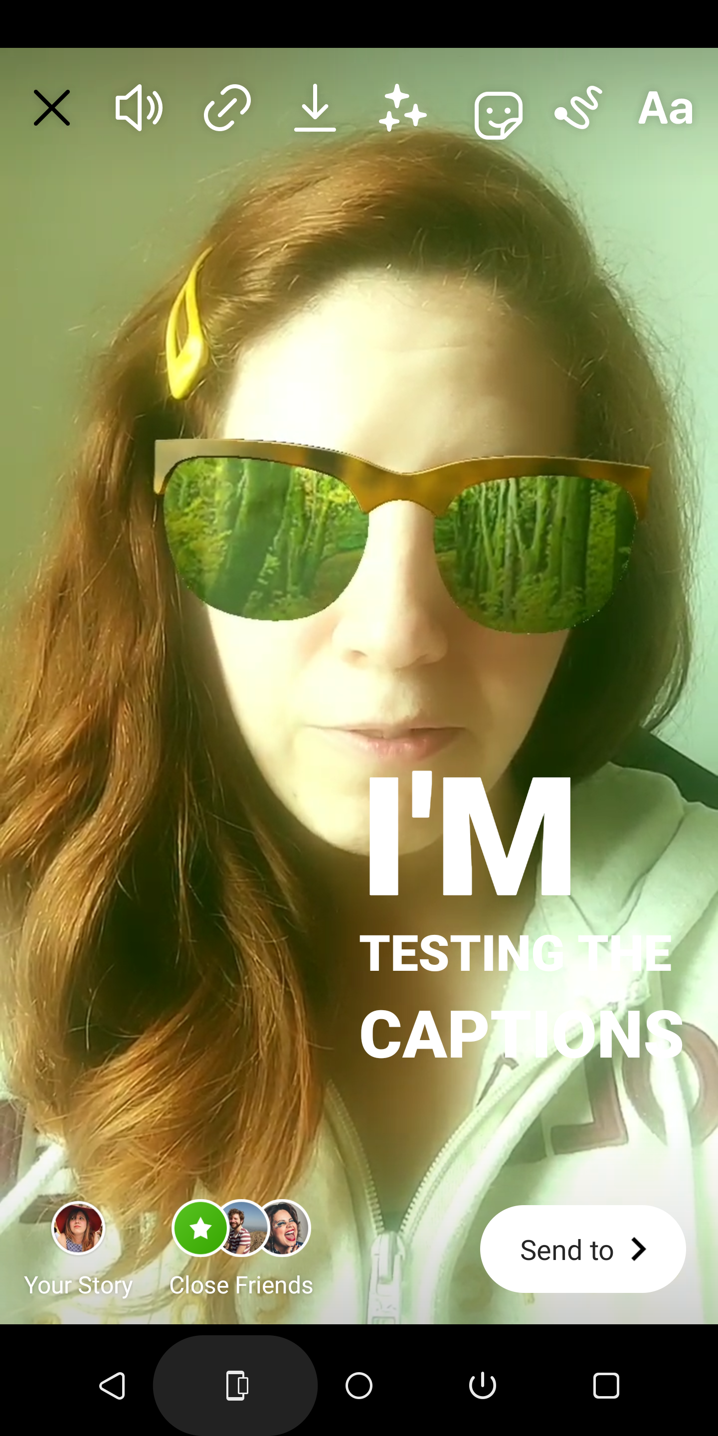 Пример субтитров в Истории Instagram