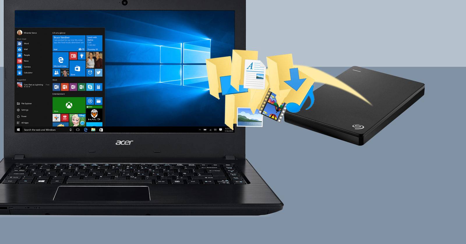 Windows 10: Datei-Explorer mit Benutzerordnern (3D-Objekte, Dokumente, Downloads)