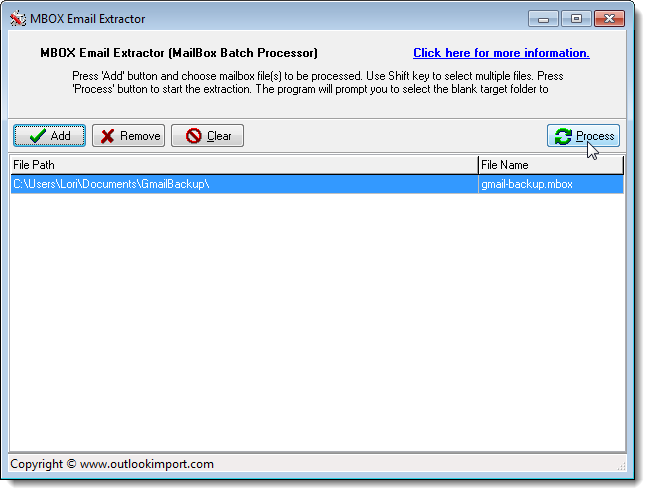 Программа MBox Email Extractor для конвертации в .eml