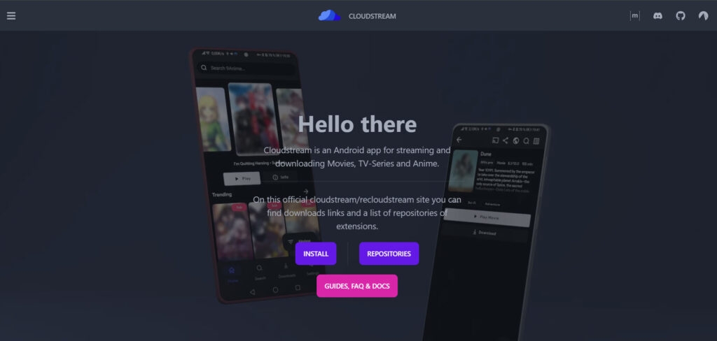 Обзор интерфейса Cloudstream на Android