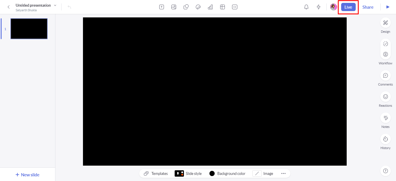 Режим «Live» в Pitch для совместной работы