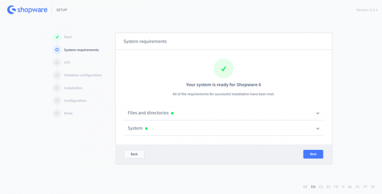 Проверка системных требований Shopware