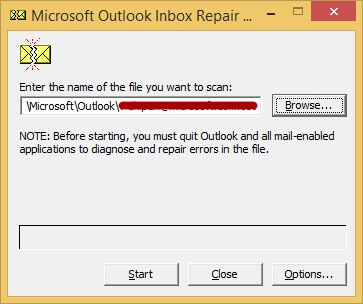 Utilidad Scanpst de Outlook