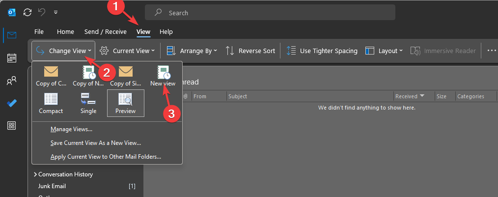 View, then click Change View