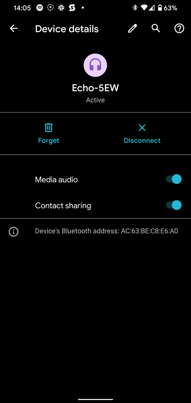 Параметры Bluetooth на Android