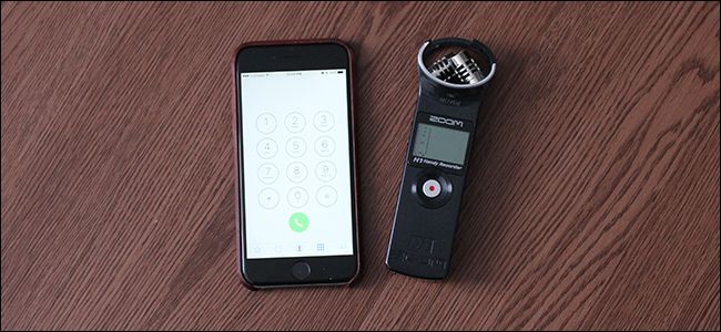iPhone в режиме громкой связи и внешний рекордер