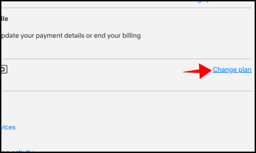 Скриншот раздела Plan Details с кнопкой Change plan