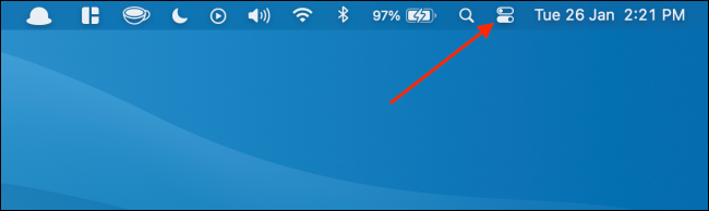 Иконка Центра управления в строке меню macOS