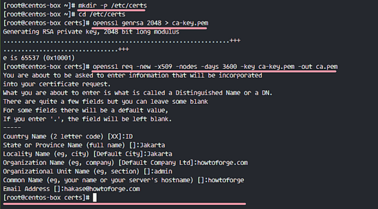 Генерация сертификата CA для MySQL