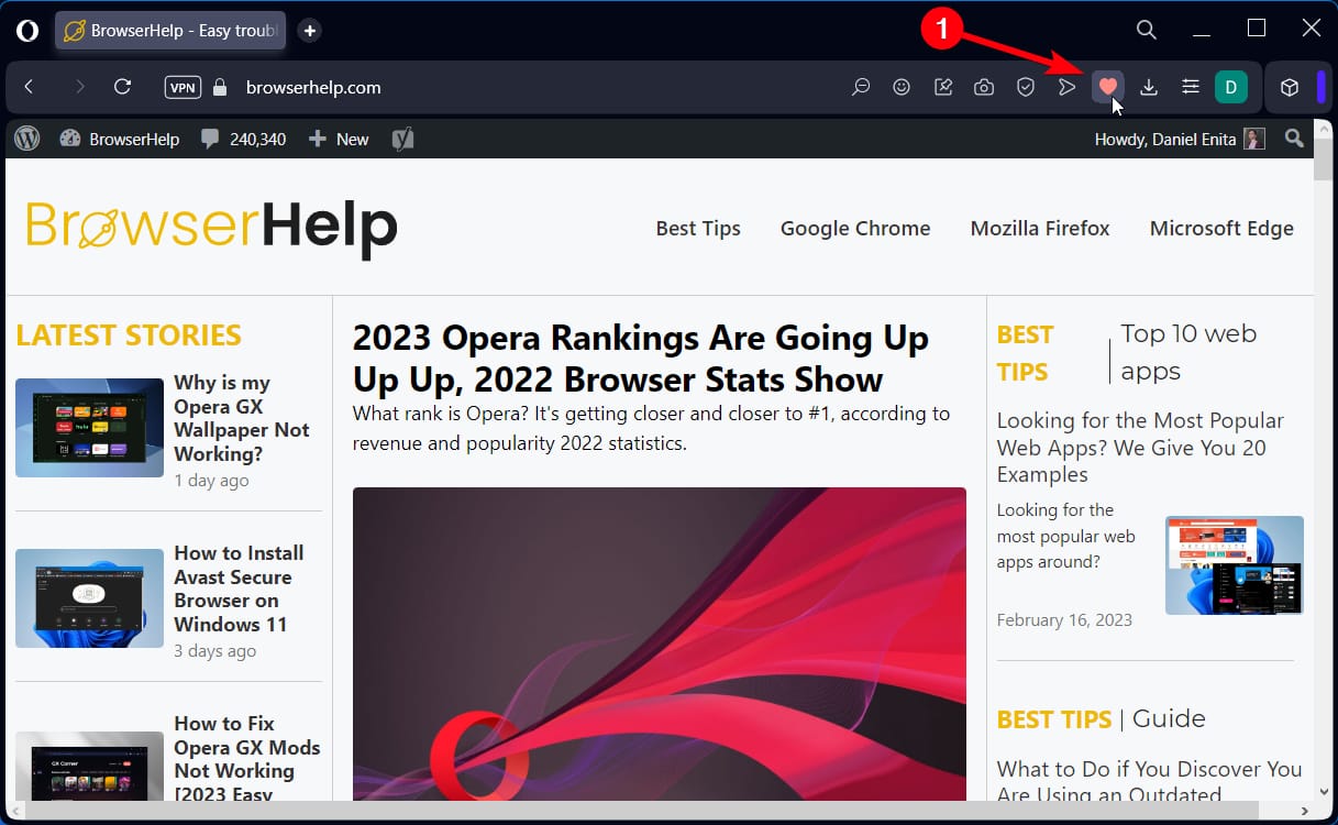 Значок «сердце» для добавления закладки