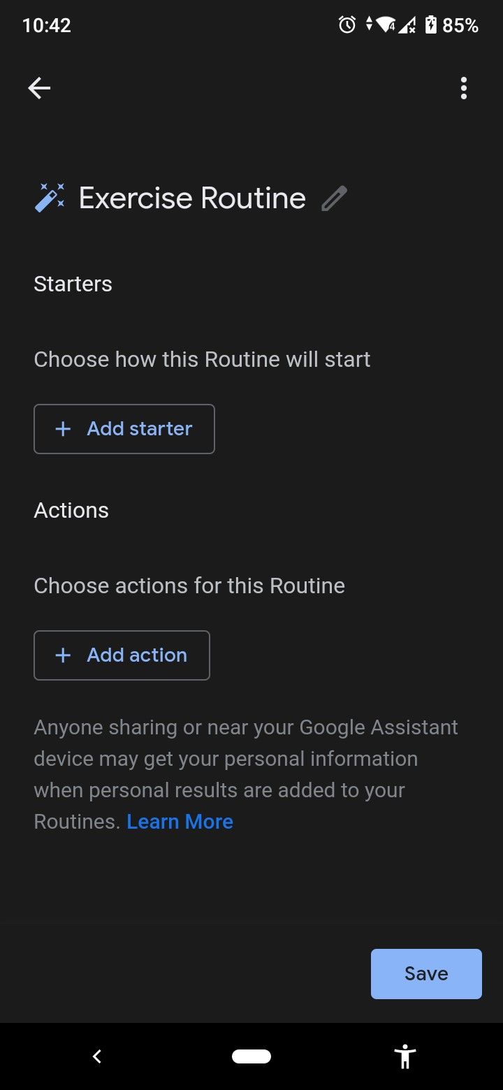 настройка личной рутины в Google Home