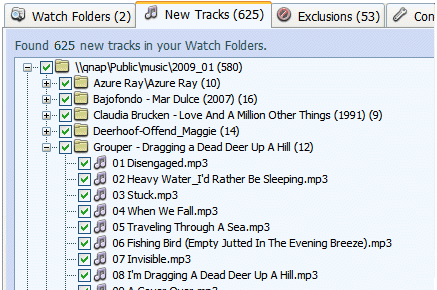 Окно iTunes Folder Watch с настройками синхронизации