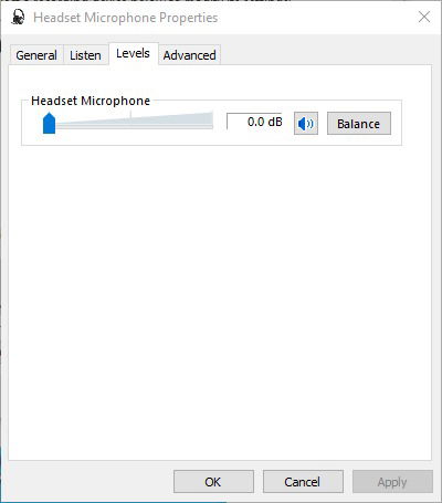 Регулировка уровней микрофона