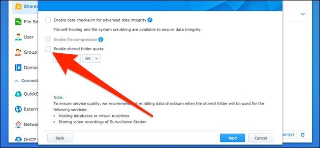 Установка размера квоты — рекомендовано ≈3× объёма Mac