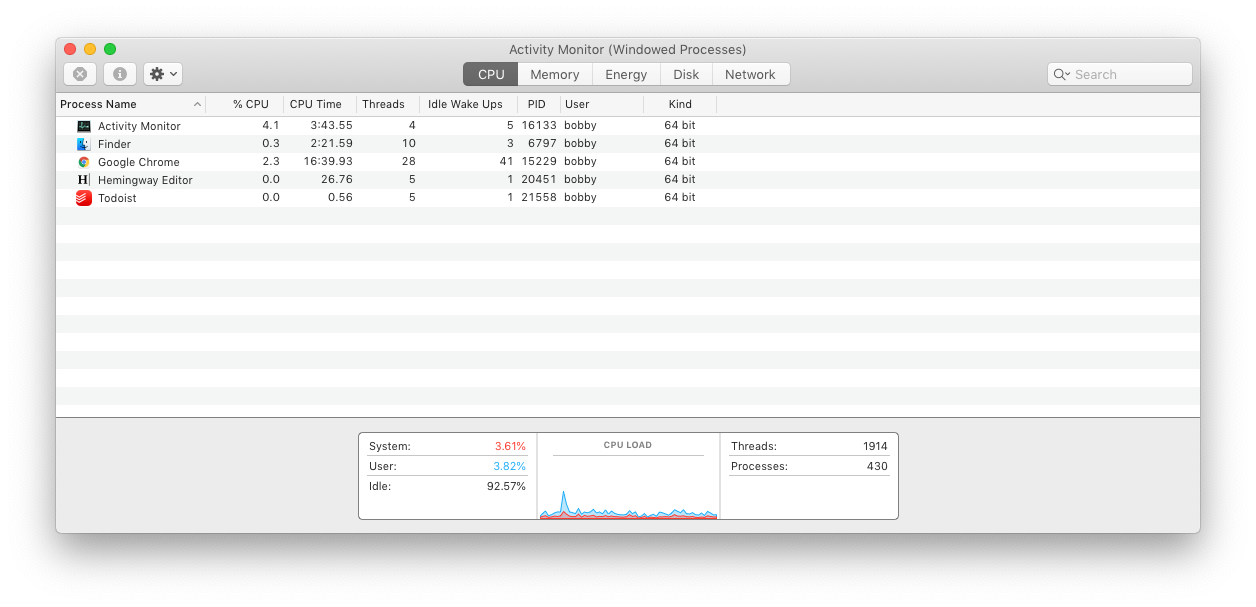 A screenshot of the macOS Activity Monitor showing two App Shortcut processes