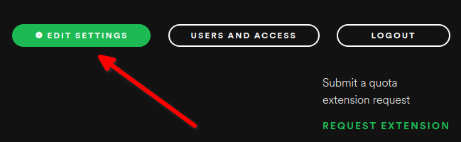Нажмите «Edit Settings» в окне приложения.