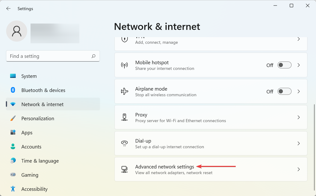 Дополнительные параметры сети