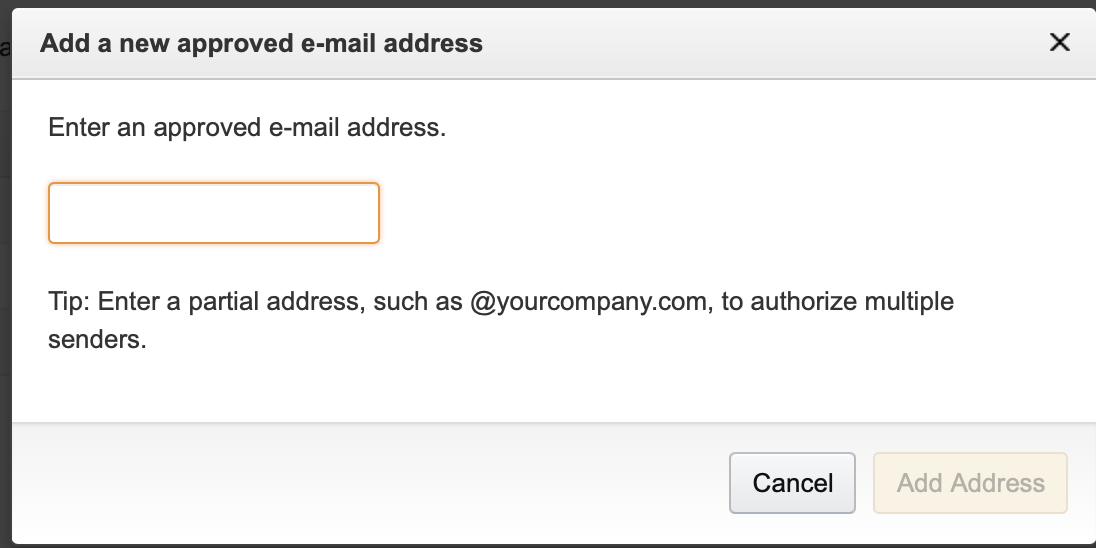 Форма добавления нового одобренного электронного адреса для Send to Kindle