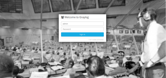Страница входа Graylog
