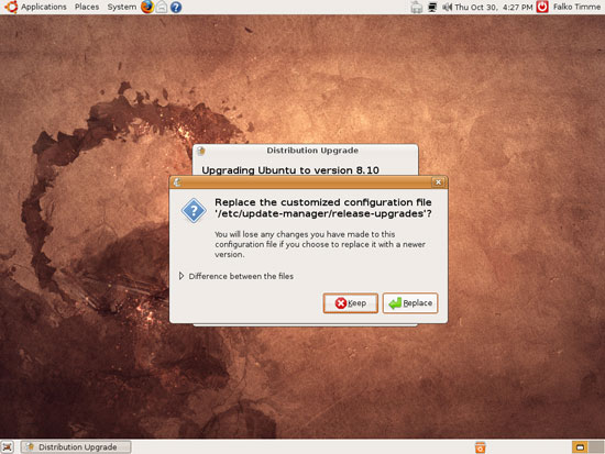 Подтверждение замены файла /etc/update-manager/release-upgrades