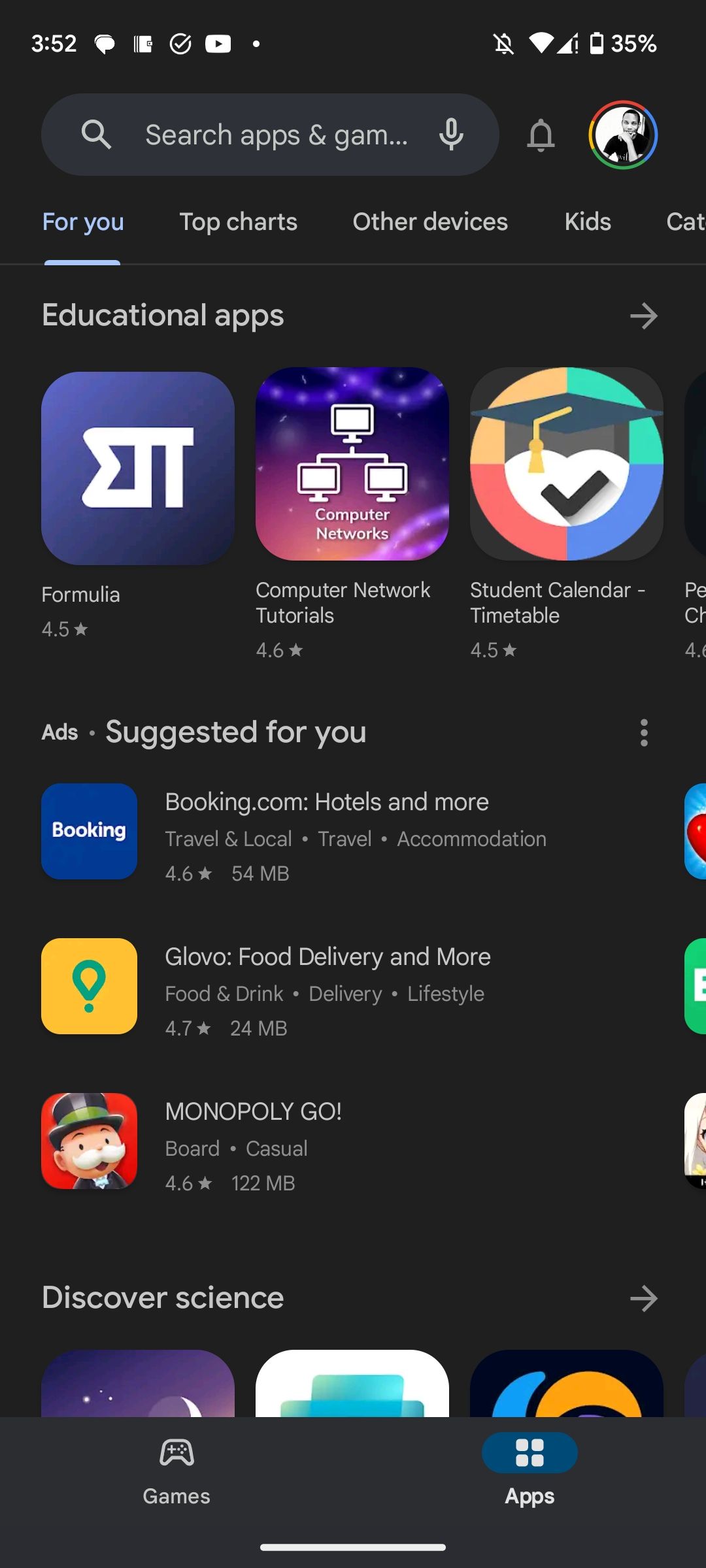 Главная страница Google Play