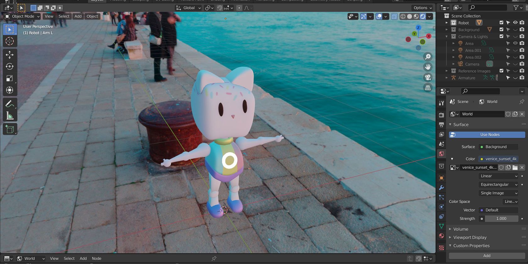 Освещение в Blender: Area и IBL