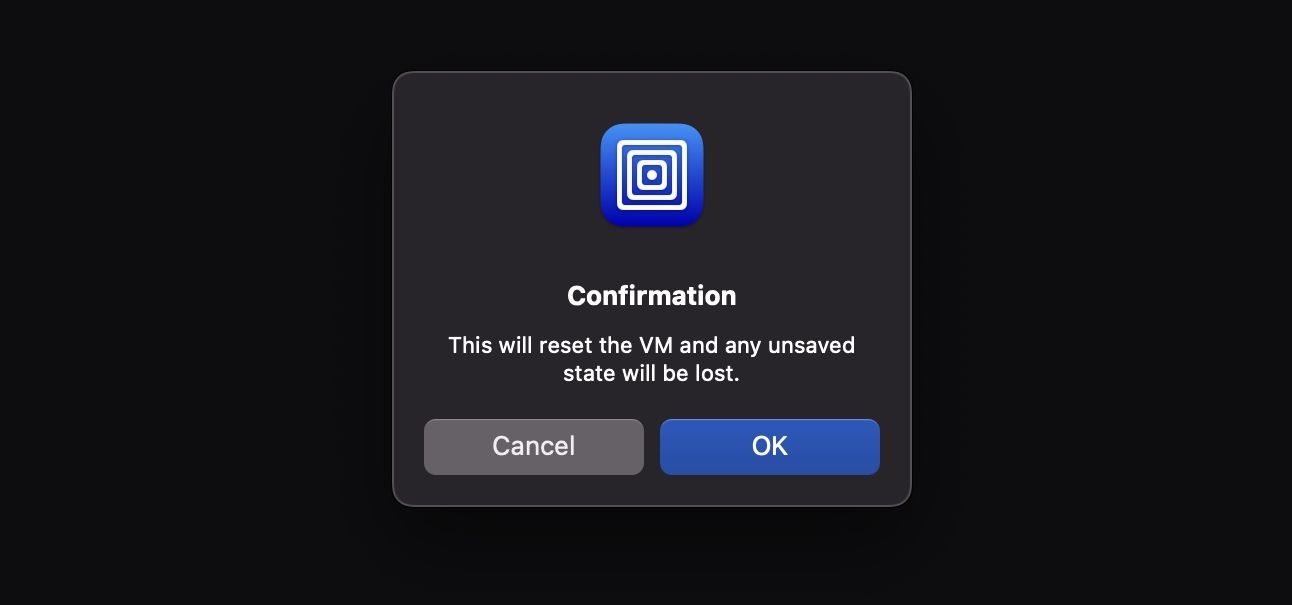 Restart Ubuntu VM confirmation dialog