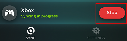 To stop syncing, tap 