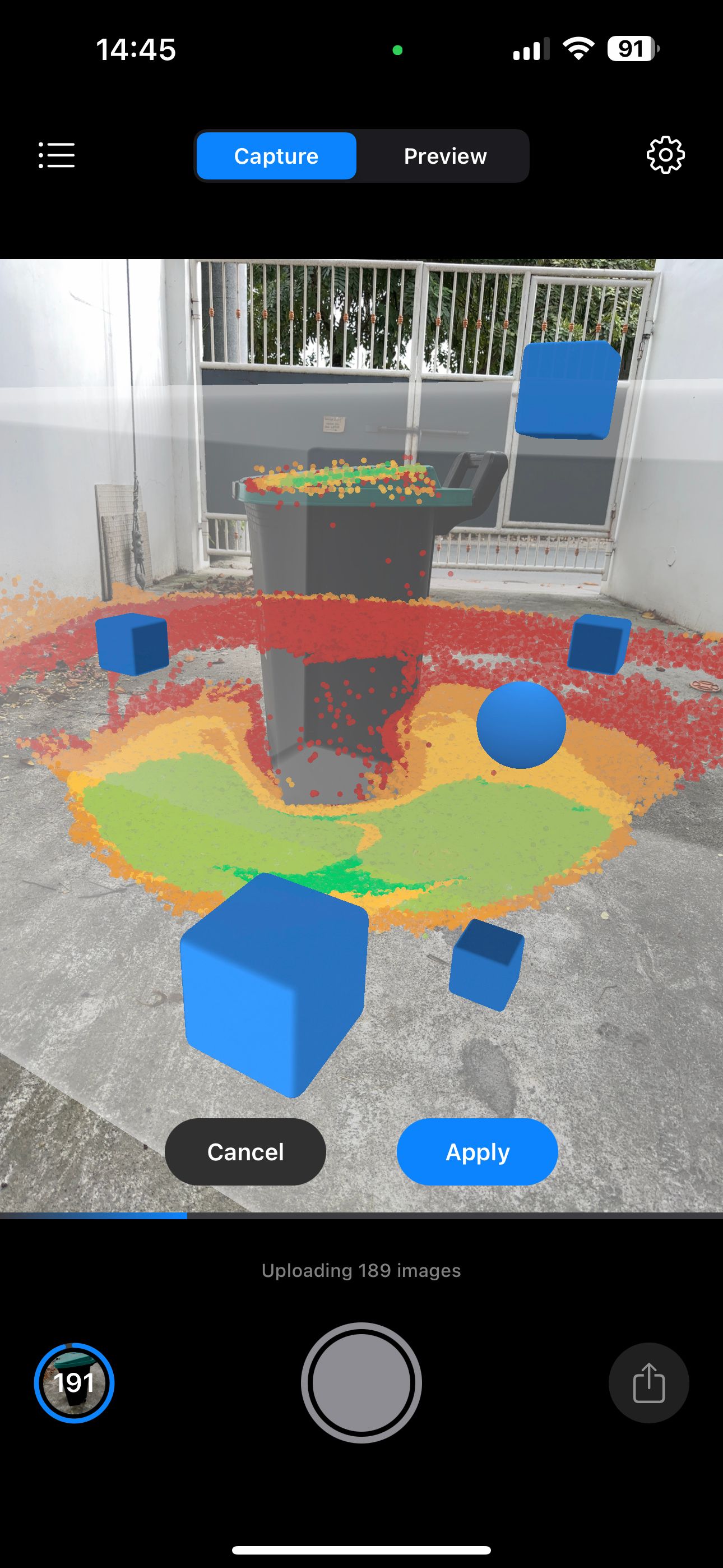 cropping in AR view RealityScan 2