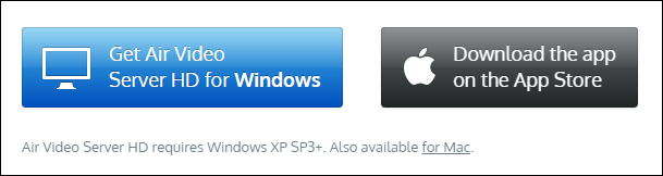 Установка Air Video Server HD на Windows — главное окно сервера