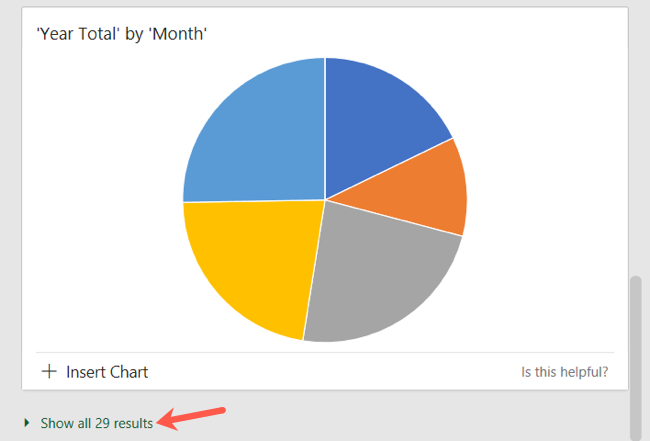 Кнопка 'Показать все результаты' в панели Анализ данных