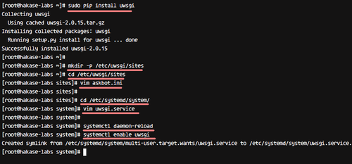 Перезагрузка systemd и включение uWSGI