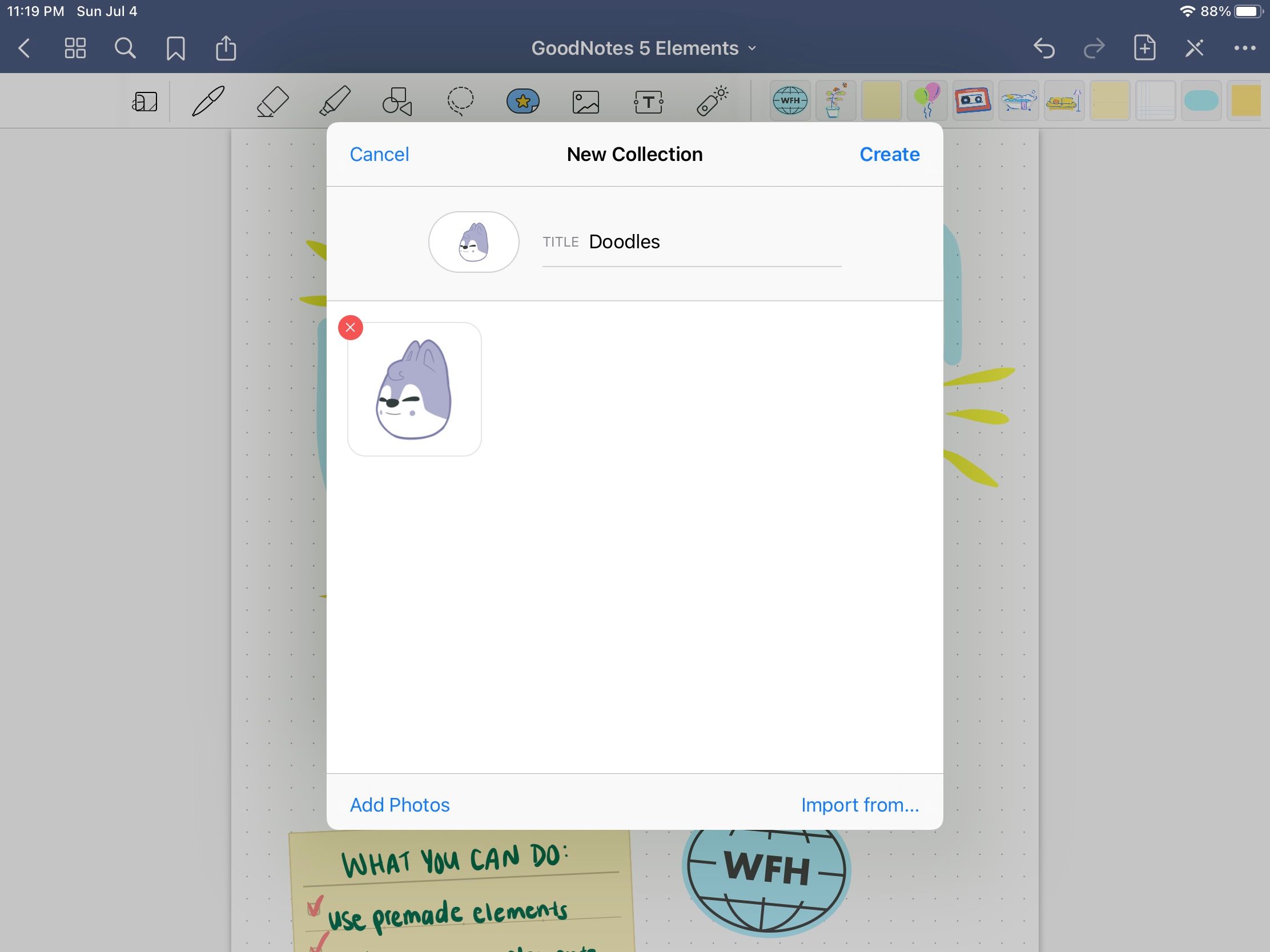 how to add your custom goodnotes elements